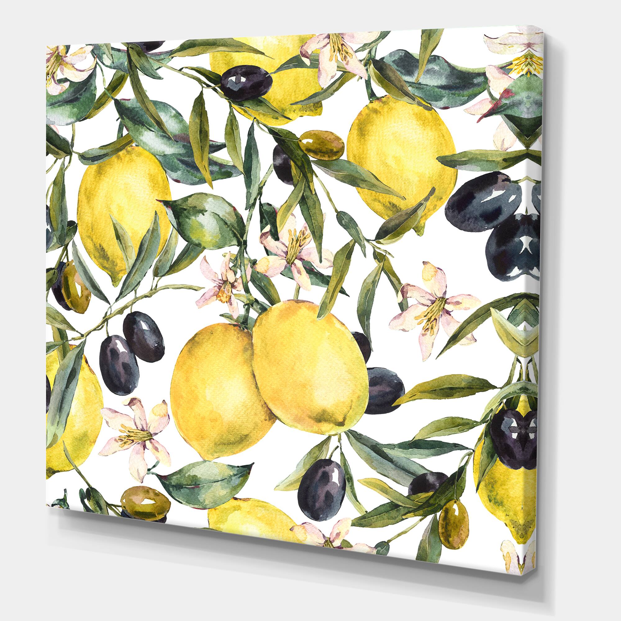 Designart - Lemon and Olive Branches I
